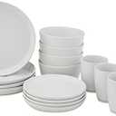 Safdie & Co. HK03106 Set-16Pcs, Set includes 4 dinner plates 10.5", 4 Salad plates 7.5", 4 bowls 6" and 4 mugs 360ml, 2 Tone Cream