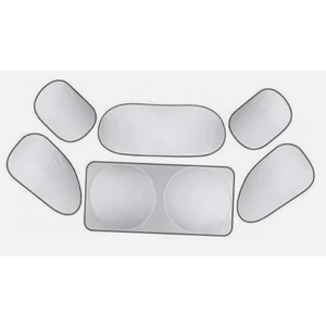6 PCS Car Window Glass Sunshade Kit, Reflective Heat Insulation & Glare Blocking Shield, Full Coverage Oudoor Privacy Protection Shade, Foldable Sun Visor for Cars Trucks SUVs (Silver)