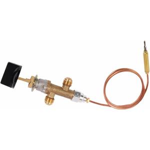 Low Pressure LPG Propane Gas Fireplace Fire Pit Flame Failure Safety Control Valve Kit with Thermocouple and Knob Switch, 3/8" Flare Inlet & Outlet, Fits for Gas Grill, Heater, Fire Pit, Fireplace