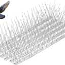 Bird Spikes, Pigeon Outdoor Deterrent Device No More Bird Nests & Poop, Pigeon Spikes for Garden Fence Wall Railing Roof, 10cm/4inch Spikes (8.2 feet, Stainless Steel)