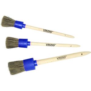 VIKING Car Detailing Brush Set for Car Cleaning Kit, Super-Soft Bristles for Exterior Detail, Includes Small, Medium, and Large Diameter Brush Heads, 3 Pack, Blue
