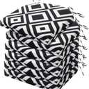 HARBOREST Outdoor Chair Cushions Set of 6, Water Resistant Patio Chair Cushions with Ties, Outdoor Seat Cushions for Patio Furniture, 17"x16"x2", Black/White Diamond