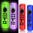 (4 Pack) ONEBOM Silicone Protective Remote Case Cover, Silicone Cover Skin| Glow in The Dark(Blue&Purple&Red&Green)