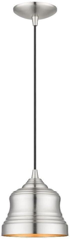 Livex Lighting, 55901-91, Endicott, Mini Bell Pendant, Brushed Nickel