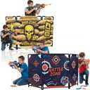 2-Pack Tactical Bunker & Foam Blaster Target 59x34 Combat Battle Zone Bunker Fort, Compatible with Laser Tag, Water Gun & Birthday Activities, Foldable Wall for Active Play