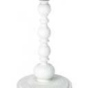 Metal Small End Table,Vintage Matte Black Round Side Table Nightstand for Bedside or Sofa,Small Accent Pedestal Table for Living Room Corners Bedroom Patio and bar (Light White)