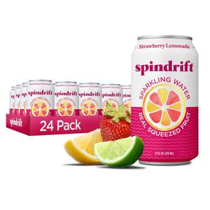 Spindrift Strawberry Lemonade Can 12 Ounce (Pack of 24), Best Before 01/24/26 