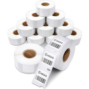 Aegis Adhesives - Replacement for DYMO 30332 (12 Rolls, 9000 Labels) - 1" X 1" Direct Thermal Square Barcode Name Labels - Compatible with DYMO LabelWriter 450, 450 Turbo, 4XL (Not 550, 5XL)