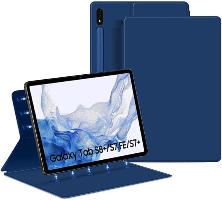 Magnetic Case for Galaxy Tab S8 Plus 12.4 inch 2022/Galaxy Tab S7 FE 2021/Galaxy Tab S7 Plus 2020 with Pen Holder, Lightweight and Slim Magnetic Stand Case with Auto Sleep/Wake, Blue