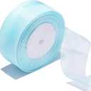 1-1/2 Inch Sheer Organza Ribbon 50 Yards Light Blue Chiffon Ribbon for Gift Wrapping,Bouquets,Wedding,DIY Craft