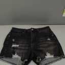 luvamia Jean Shorts for Women High Waisted Trendy Summer Casual Ripped Cutoff Stretchy Distressed Denim Shorts Jorts (Medium, Faded Black)