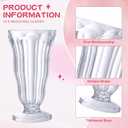 Maxcheck 24 Set Milkshake Glass 17 oz Sundae Glasses with Stainless Steel Spoons Old Fashioned Clear Soda Milkshake Cups Plastic Ice Cream Float Cups for Juice Tropical Drinks Party, 6.6 X 3.5 X 2.7 Inches
