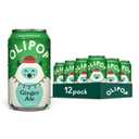 OLIPOP Prebiotic Soda Pop, Ginger Ale, Pantry Pack Packed with Prebiotics, Fiber, and Botanicals, Gluten Free, Vegan, GMO Free, 12oz (12-Cans) (EXP 09/28/27)