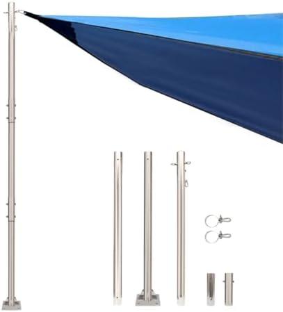 10ft Heavy Duty 304 Stainless Steel Shade sail Poles,Shade Sail Poles,Canopy Pole, Fence Post,for Garden,Yard,Patio,Playground, One Pack(2'' Diameter 304 Stainless Steel Pole)