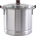 IMUSA USA MEXICANA-332 Steamer without Glass Lid & Wood-Like Handles, 32-Quart, Woodlook