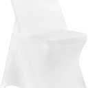 Stretch Spandex Chair Covers - White 50 PCS, Folding Kitchen Chairs Cover, Universal Washable Slipcovers Protector, Removable Chair Seat Covers, for Wedding Party Dining Room Banquet Event