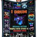 Drum Music Lover Gifts Throw Blanket, Drums Decor Blankets, Music Gifts for Men Women, Gift for Drum Player,Soft Flannel Drums Blanket for Couch Bed 50"X60", 5060in