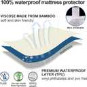 Queen Size Mattress Protector Waterproof,Smooth Top Mattress Protector for Kids,Breathable Skin Friendly and Noiseless Fitted Sheet,Viscose Terry Mattress Cover