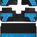 Rubber Floor Mats & Cargo Liner for Honda CR-V 2026-2023 (Include Hybrid) | All Weather Custom Fit Floor Liners with Cargo Mat (Upper Position) Full Set, Black & Blue