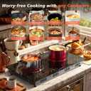 2 Burner Electric Cooktop 110v, 24 Inch Electric Stove Countertop & Built-in, Plug-in Electrics Cooktop, 8 Power Levels & 8 Functions, Touch Control, Safety Lock, Timer, 2000W, Blue