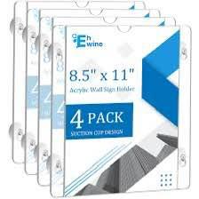 Douildhaiy 4 Pack Acrylic Sign Holder 8.5"×11" Horizontal , T shape Double Side 10x8 Plastic Paper Menu Table Display Stand for Restaurants ,Office ,Photo frames ,Store - Landscape