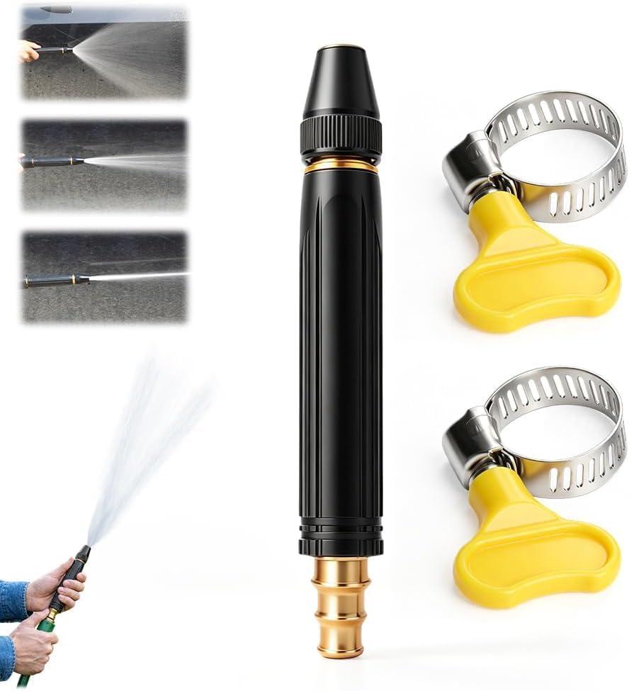 High Pressure Hose Nozzle, Adjustable Spray Patterns Home Car Wash Gun with Booster Nozzle, for Garden Hose, Watering Plants & Vegetables, Car Washing
