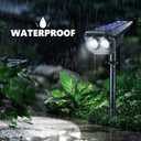 Flacchi Solar Lights Outdoor Waterproof - 2 Lighting Modes Solar Powered Garden Yard Spot Lights for Outside Landscape (Cool White, 4 Pack)