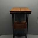 SIMPLIHOME Skyler C-Side Table - 18" Wide x 24" High Solid Mango Wood and Metal Slide-Under Table in Dark Cognac Brown, Industrial Accent Table or End Table for Living Room with Open Frame, Assembled