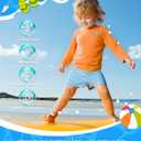 Boys Rash Guard Swim Shirts - Long Sleeve UPF 50+ Sun Shirts for Toddler Kids, Sun Protection SPF Water Surfing Shirts