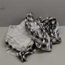 Picnic Table Cover and Bench Covers, Fitted Tablecloth Cover with Elastic Edge, Water and Oil Proof, for Outdoor, Garden, Camping, 72x28 Inch, 3 Pieces Set, Black & White