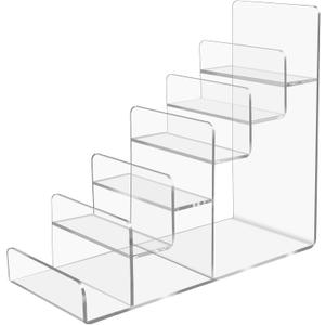Acrylic Wallet Display Stand Purse Handbag Organizer, Clear Jewelry Riser Display Stand Purse Display Rack, Acrylic Display Shelf for Cosmetic Perfume Jewelry Sunglasses Handbag (6 Tier)