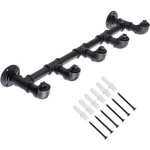 Sumnacon Industrial Pipe Coat Towel Rack with 5 Hooks- Vintage Heavy Duty Clothes Hat Hanger Racks with Screws, Rustic Iron Garment Storage Display Rail for Home, Store, Wardrobe, Boutique