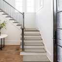 PURE ERA Bullnose Carpet Stair Treads Ultra Plush Cream Gray 7 Pcs, 36 x 9.5 inch