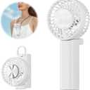 HandFan 5000mAh Mini Handheld Fan, Portable Hand Fan With Cooling Plate, Small Personal Fans Rechargeable, Pocket Ice Fans, for Men Women Kids Beach Travel(White)
