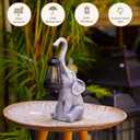 Garden Statues Elephant with Solar Lantern Outdoor Figurines Decorations for Patio Yard Lawn Ornaments Gifts for Birthday Mom Housewarming(Gray)
