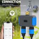 WiFi Sprinkler Timer, Smart Bluetooth Hose Timers, Water Timer for Garden Hose with APP, Digital Automatic Irrigation System Compatible with Alexa Google, for Outdoor Garden Lawn, 2 Outlet