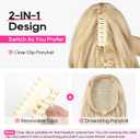 REECHO Ponytail Extension, 24" Claw Clip in Long Curly Wavy Ponytail Hair Extension Jaw Clip on Pony Tails Hairpiece for Women - Light Blonde