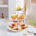 10 Piece Cake Stand Set 3 Tiered Tiered Cupcake Stands 1 Square and 1 Circular 5 Dessert Trays 1 cake tongs 2 Pack Pop Stand with Sticks Kit For Wedding Baby Shower Home Birthday Tea Party