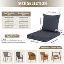 Outdoor Cushions for Patio Furniture, Waterproof Outdoor Chair Cushion w/Fade-Resistant, Removable & Machine-Washable Cover, 22x22 Inch, Deep Seat Sofa/Couch Pad Replacement Set of 2, Dark Grey