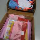 Artcome Pot Holder Weaving Loom Kit with 400 Weaving Loops of 10 Colors, Metal Crochet Hook, Shuttle, Weaving Comb, Storage Hand Bag - Potholder Loom Kit for Girls and Adults - Ideal Gift (Pink)