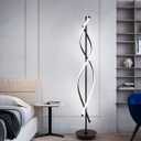 ADISUN 40W LED Floor Lamp Remote Control Dimmable Spiral Floor Lamp Indoor Tall Lamp Floor Lamps for Living Rooms Family Rooms Bedrooms Offices Lighting (Black)