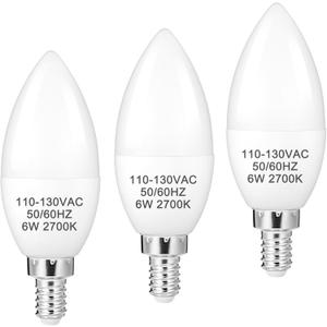 B11 LED Light Bulb E12 Candelabra Light Bulbs Candelabra Bulbs 60W Equivalent 2700K Small Base Chandelier Bulb 600 Lumen for Ceiling Fan (3, Soft White)