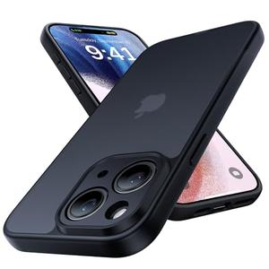 Shiiuou Shockproof for iPhone 15 Case, [Camera Protection] [Military-Grade Drop Protection] Protective Anti-Yellow Slim Translucent Skin-Friendly for iPhone 15 Phone Case, Black