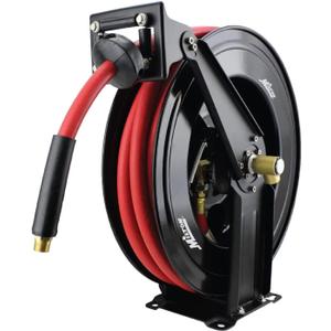 Milton 2780-50D - Steel Dual Arm Auto-Retractable Air Hose Reel, 1/2" x 50 ft. Rubber Hose - 300 Max PSI