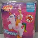 Spooktacular Creations Kids Inflatable Halloween Costume, Riding a Unicorn, Colorful Air Blow-up Set with Hat Hallowen Party (White)