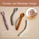Moonkie Silicone Baby Spoons Set of 4, Toddler Spoons for Self Feeding 6 Months, Two Sizes Feeding Spoons for First Stage 4+ Months, Infant, Baby Utensils with Case, Bendable, Chewproof & Boil-proof
