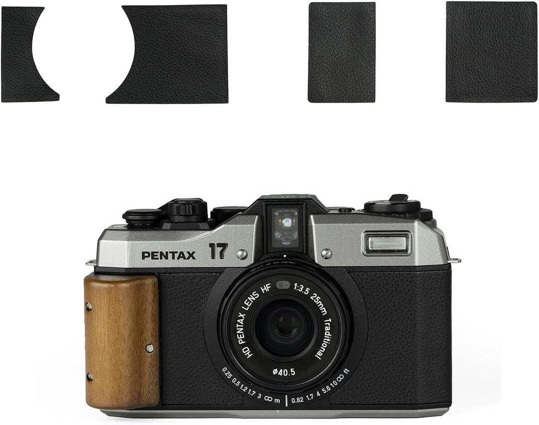 2 x Leatherette with self-Adhesive for Pentax 17 (3 colorways) (Black)