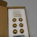 Goo-Ki 6 Pack Zinc Alloy Drawer Knobs with Oval Backplate-0.94 Inch (24mm) Dia Brushed Gold Cabinet Knob in Modern Style