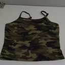 GORGLITTER Girl's Allover Camo Print Cami Top Sleeveless Adjustable Strap Slim Camisole (Green), 12Y