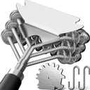 Stainless Steel BBQ Grill Brush and Scraper, Bristle-Free, Universal 3D Scraper Included (Large & Bristle Free)